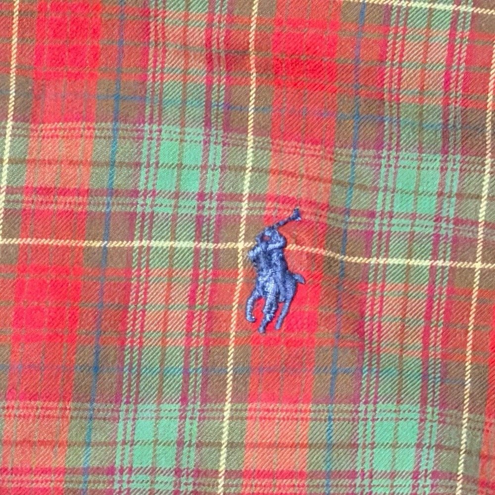 Polo Ralph Lauren Button Up Shirt Men Size XXL Classic Fit Plaid Cotton Vintage - Picture 5 of 5